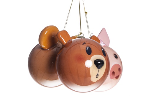 [119636] Assorted PVC pig/bear face ball 8 cm