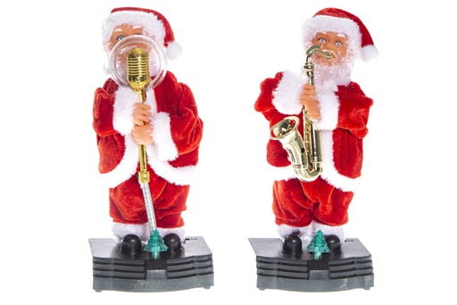 [119667]  Papai Noel com música e movimentos variados 23 cm