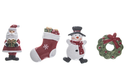 [119718] Christmas ceramic magnet assorted models 8.5 cm