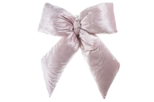 [119834] Pale pink velvet Christmas bow 40x30 cm