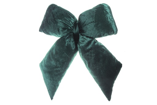 [119838] Green velvet Christmas bow 40x30 cm