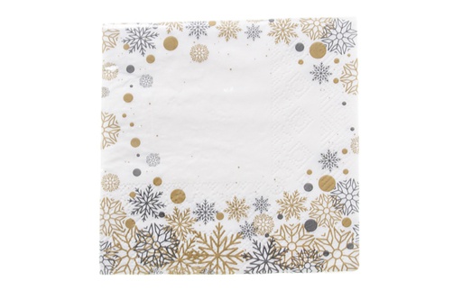 [119897] Pack 20 Christmas napkins decorated with flowers 3 layers 25 cm