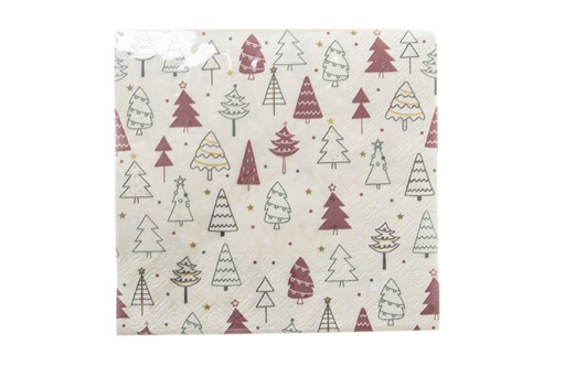 [119900] Pack 20 Christmas napkins decorated tree 3 layers 33 cm