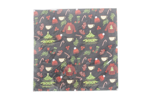 [119901] Pack 20 servilletas Navidad decorada árbol 3 capas 33 cm