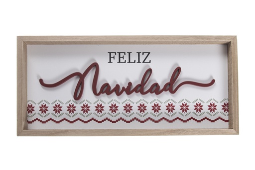 [119928] Colgante madera FELIZ NAVIDAD 33x15 cm