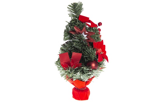 [119975] Árvore de Natal decorada a vermelho 30 cm