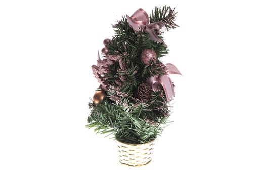 [119980] Árvore de Natal decorada cor-de-rosa 30 cm