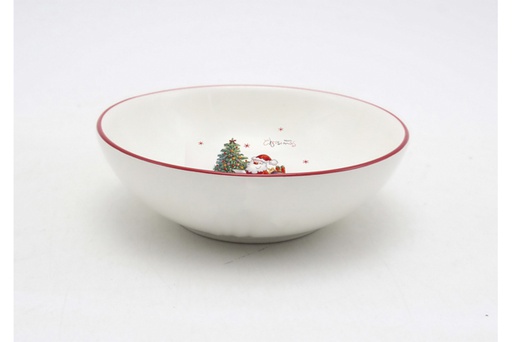 [119995] Christmas ceramic bowl decorated with Santa Claus 15 cm