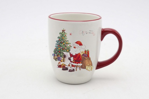 [120004] Mug de Noël en céramique décoré du Père Noël 330 ml