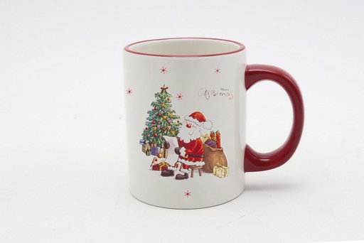 [120005] Caneca de Natal em cerâmica decorada com Papai Noel 300 ml