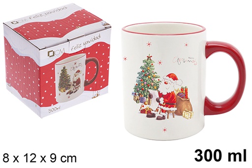 [120005] Mug de Noël en céramique décoré du Père Noël 300 ml