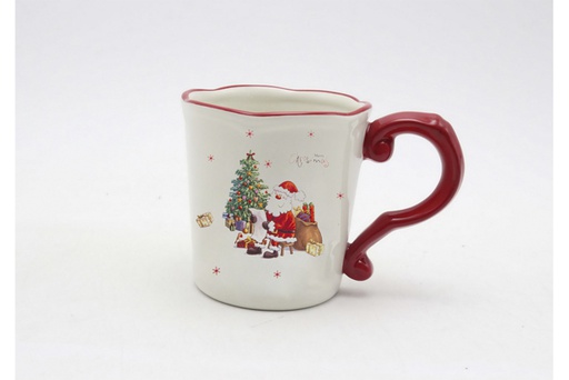 [120009] Taza cerámica Navidad decorada Papa Noel 560 ml