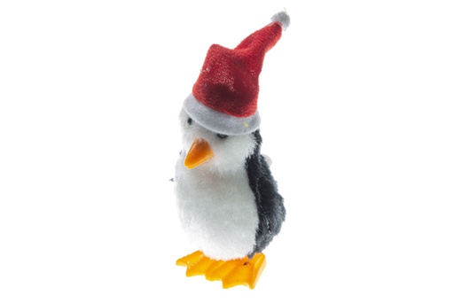 [120034] Boîte présentoir Pingouins avec chapeau de Noël 12 cm