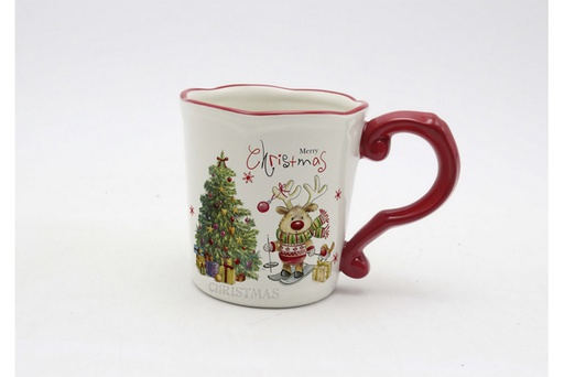 [120044] Taza cerámica Navidad decorada reno 560 ml