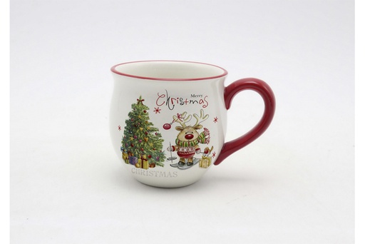 [120045] Mug de Noël en céramique décoré de renne 430 ml