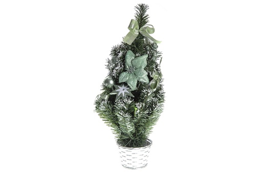 [120071] Decorated Christmas tree silver/green 50 cm