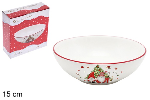 [120139] Christmas ceramic bowl decorated elf 15 cm