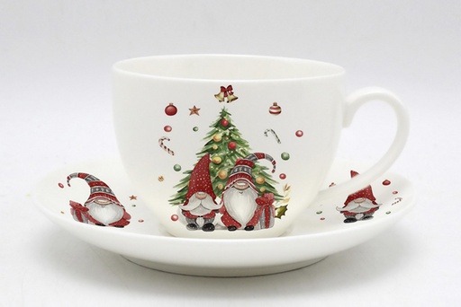 [120147] Christmas ceramic mug set decorated elf 280 ml