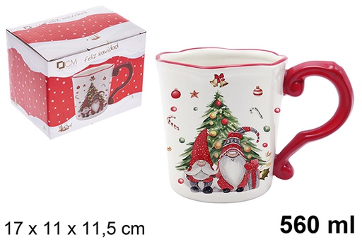[120149] Christmas ceramic mug decorated elf 560 ml