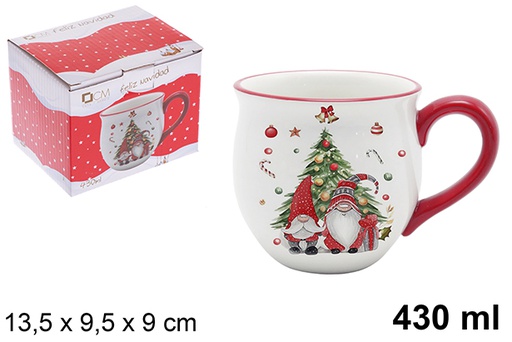 [120150] Taza cerámica Navidad decorada elfo 430 ml