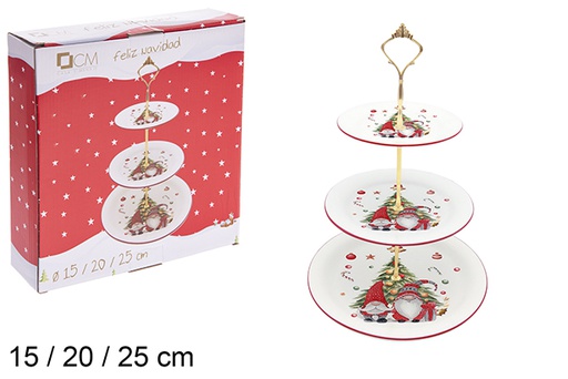 [120152] Fruttiera natalizia in ceramica 15/20/25 cm