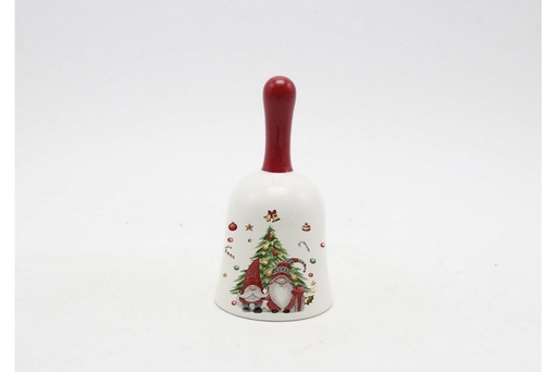 [120167] Campana cerámica Navidad decorada elfo 7x13,5 cm