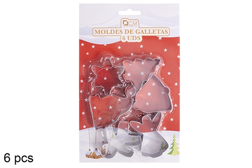 [120210] Pack 6 metal molds for assorted Christmas cookies