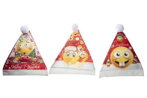 [120258] Cappello natalizio con volti sorridenti modelli assortiti 36x32 cm