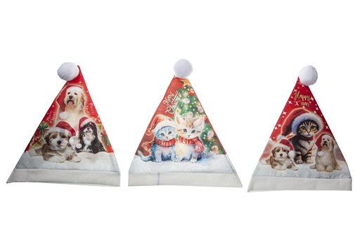 [120260] Chapéu de Natal modelos variados de animais 36x32 cm