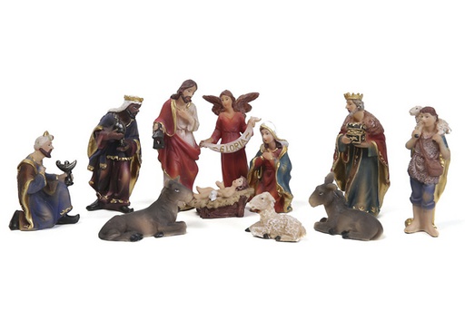 [120337] Crèche de Noël 11 pièces 9 cm