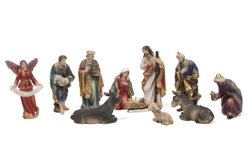 [120343] Crèche de Noël 11 pièces 13 cm