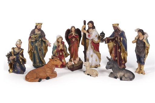 [120345] Crèche de Noël 11 pièces 15 cm