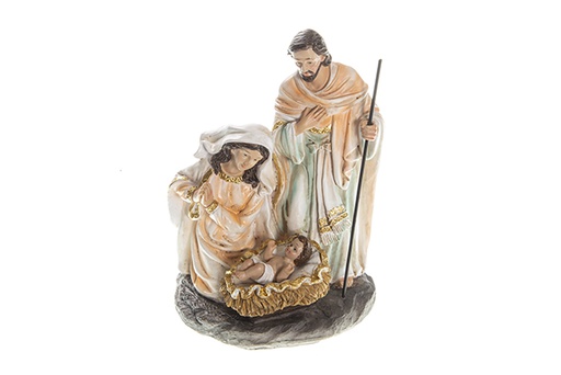 [120351] Nativité en résine 3 pièces avec socle 15 cm