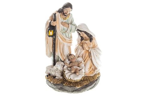 [120353] Natività in resina set 3 pezzi con base 15 cm