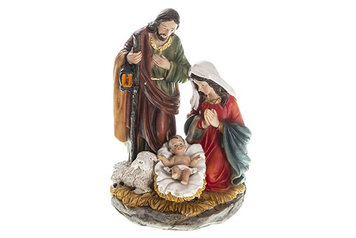 [120354] Natività in resina set 3 pezzi con base 15 cm