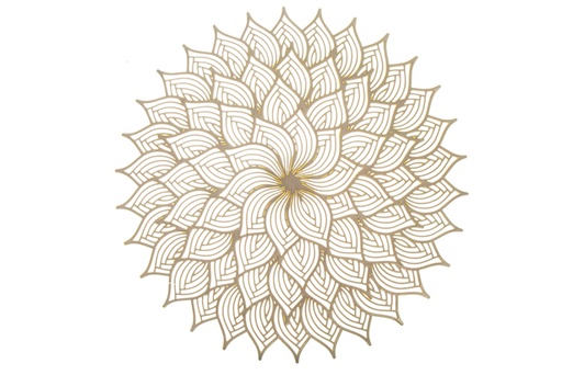 [120362] Gold flower PVC trivet 38 cm