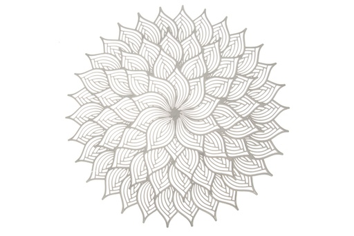 [120364] Dessous de plat PVC fleur argent 38 cm