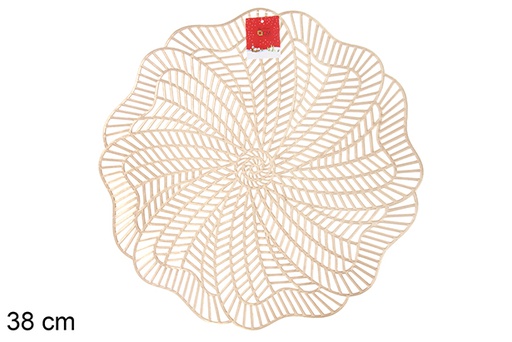 [120365] Gold flower PVC trivet 38 cm