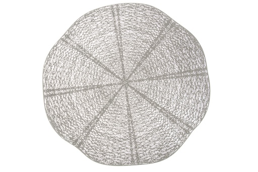 [120374] Silver round PVC trivet 38 cm