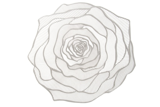 [120377] Nappe PVC fleur rose argent 38 cm