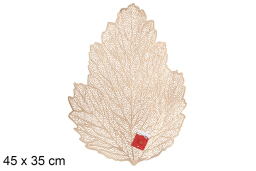 [120381] Dessous de plat PVC forme feuille d'or 45x35 cm