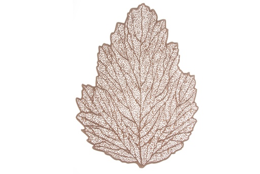 [120387] Bronze leaf shaped PVC trivet 45x35cm