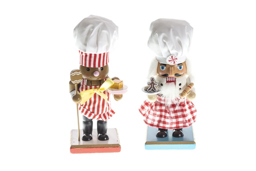 [120421] Cascanueces cocinero de madera 2 modelos surtidos 18 cm