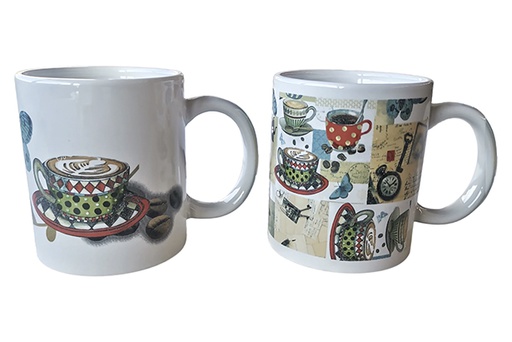 [120424] Tazza in ceramica decoro natalizio assortito 9,5 cm