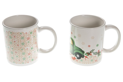 [120427] Christmas ceramic mug assorted decoration 9,5 cm