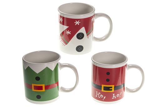 [120434] Christmas ceramic mug assorted decoration 9,5 cm