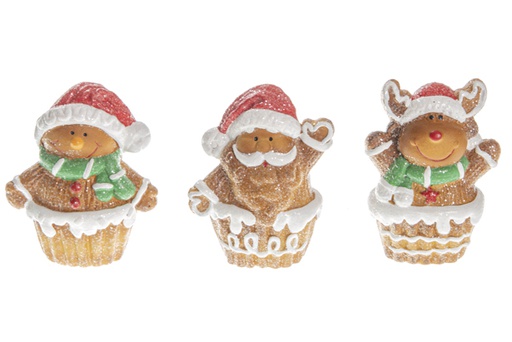 [120476] Figura de cerâmica muffin de Natal sortido