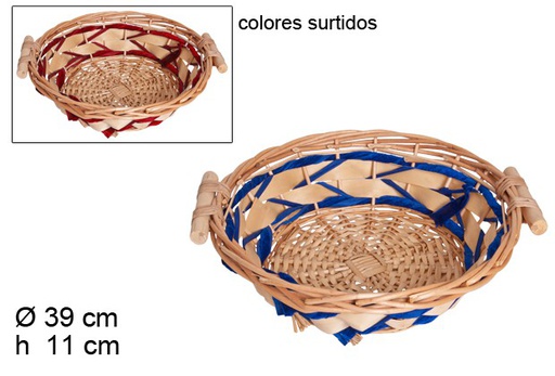 [049933] Cesta redonda Navidad colores surtidos 39 cm