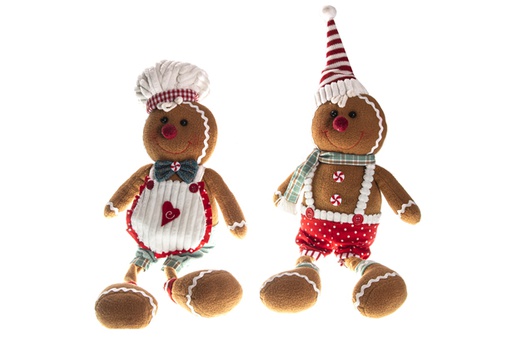 [120566] Gingerbread cookie doll with chef hat 64 cm