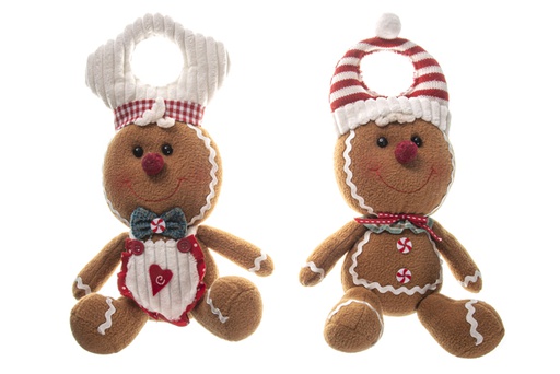 [120574] Hanging doll for door knob gingerbread cookie 20x38 cm